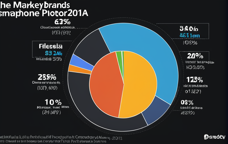 ** A pie chart showing the market share of different smartphone brands in Malaysia.
**